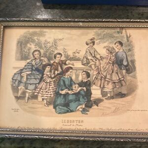 Lebonton antique late 19th-century hand-colored engravings of fine quality.